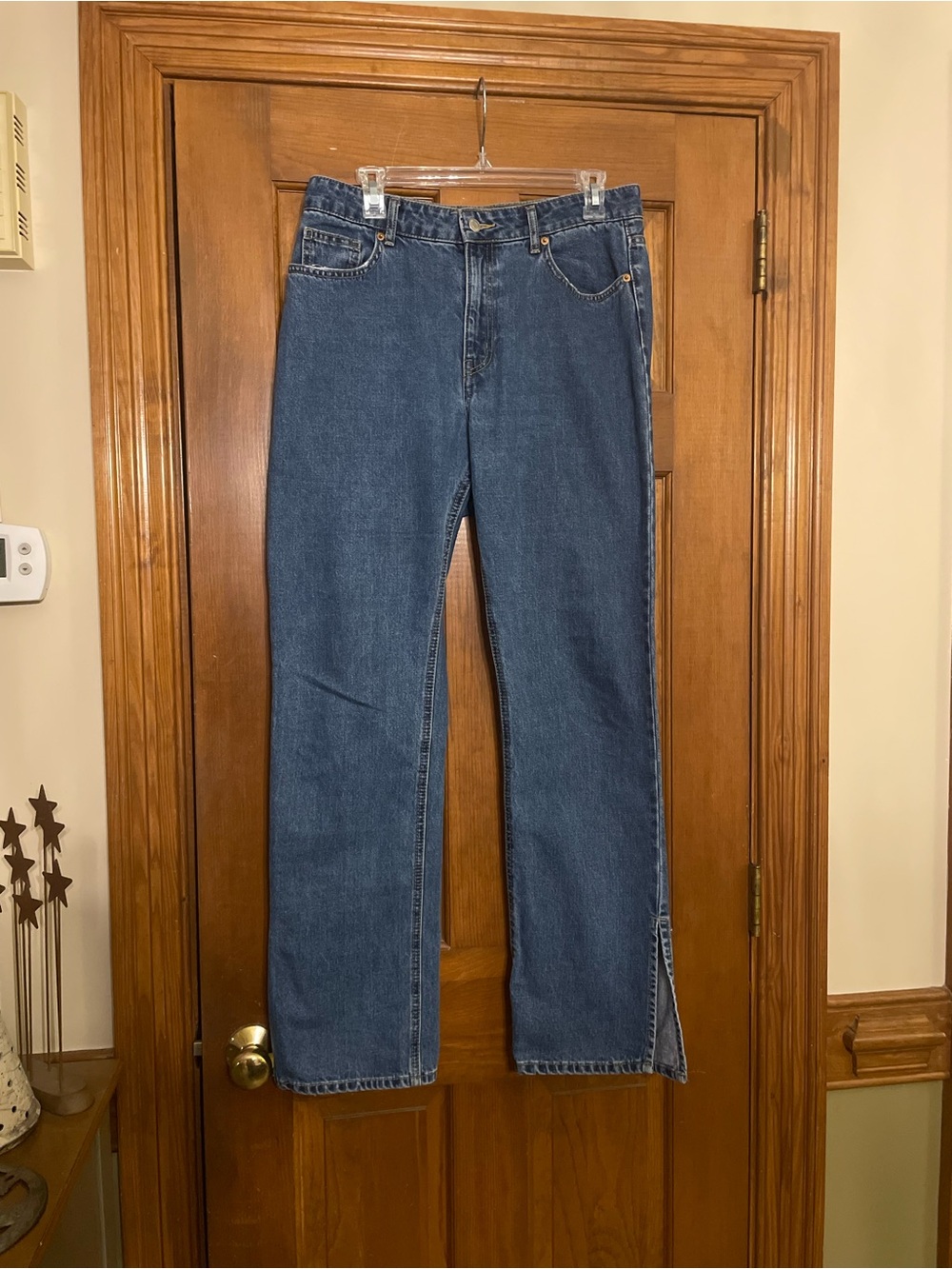 H&M Women’s‎ Blue High Rise Jeans with Side Slits at Bottom, Size 10